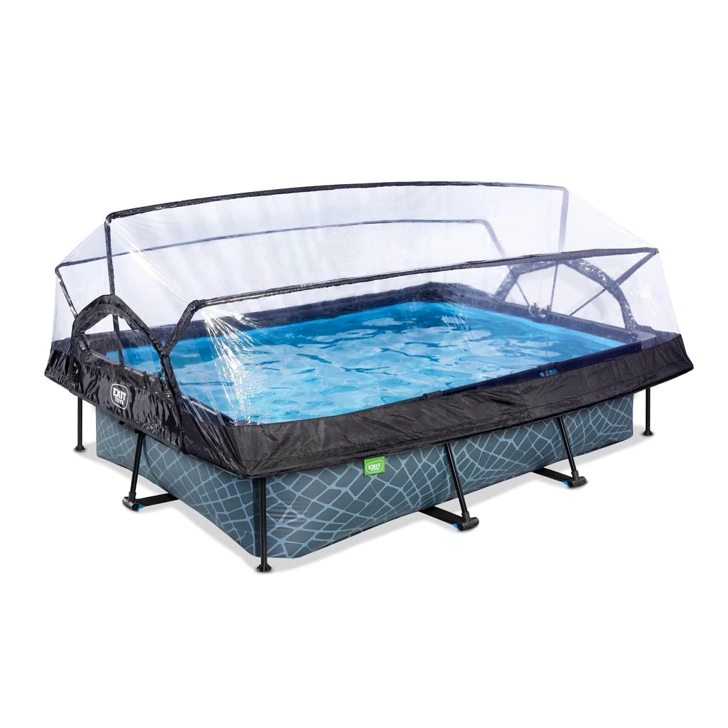 Aufstellpool Framepool-Set EXIT StonePool rechteckig 300x200x65 cm inkl. Kartuschenfilteranlage