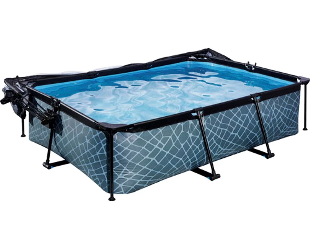 Aufstellpool Framepool-Set EXIT StonePool rechteckig 300x200x65 cm inkl. Kartuschenfilteranlage