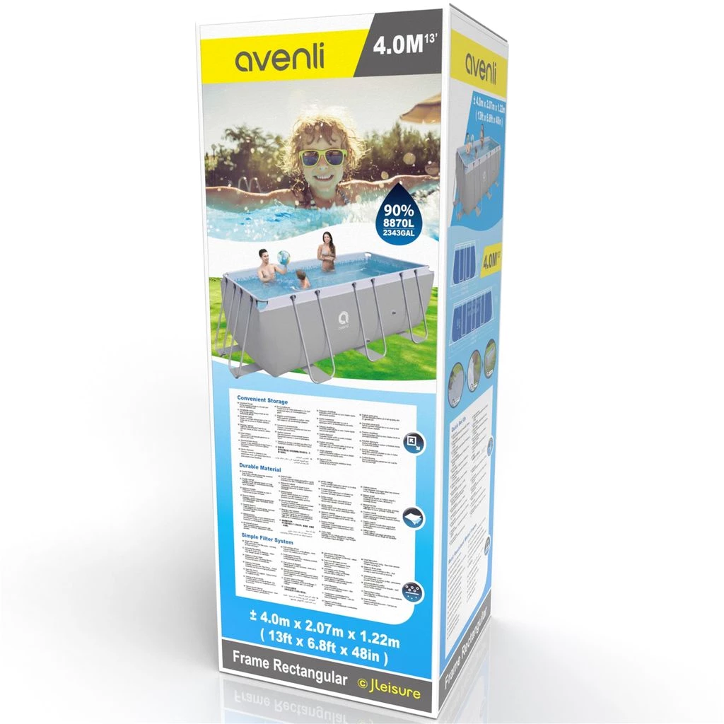 Avenli Frame Rectangular Pool 400 x 207 x 122 cm, Aufstellpool, rechteckig, ohne Pumpe