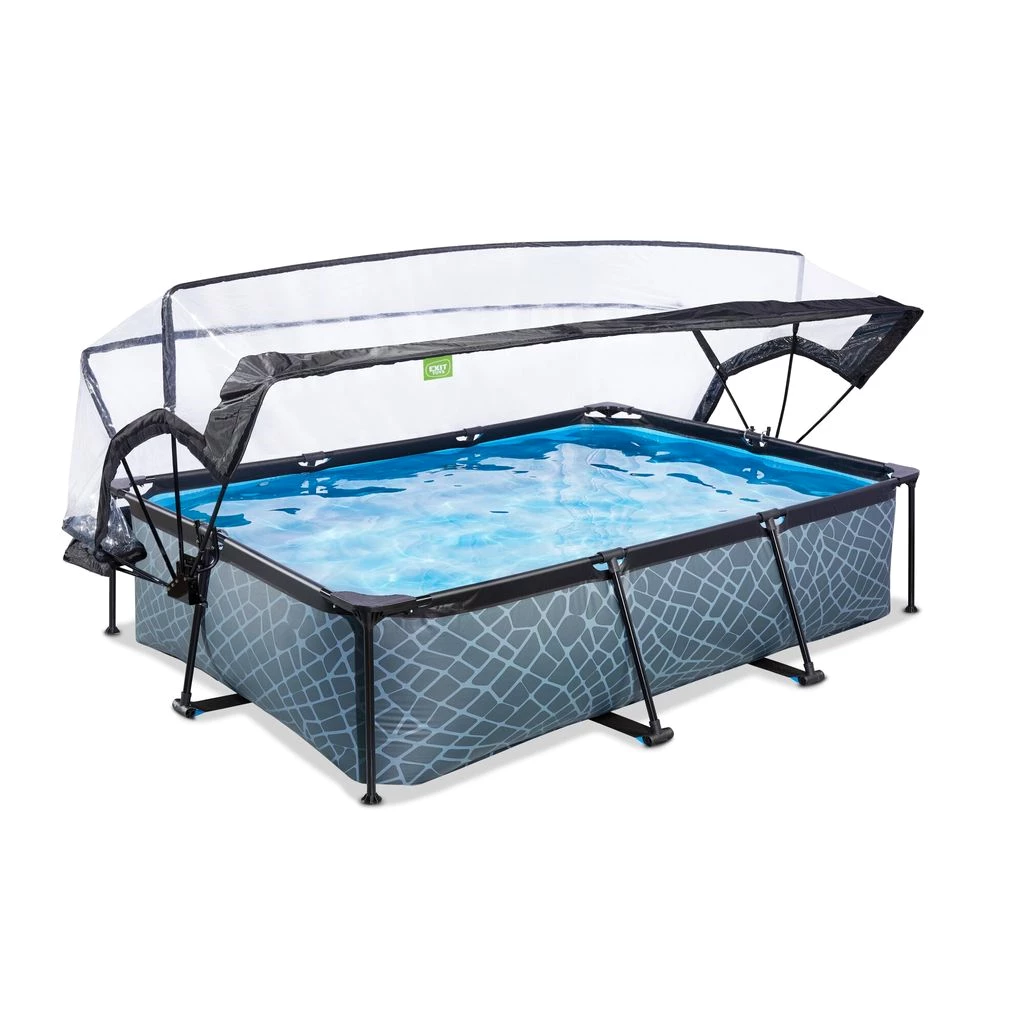 Aufstellpool Framepool-Set EXIT StonePool rechteckig 300x200x65 cm inkl. Kartuschenfilteranlage